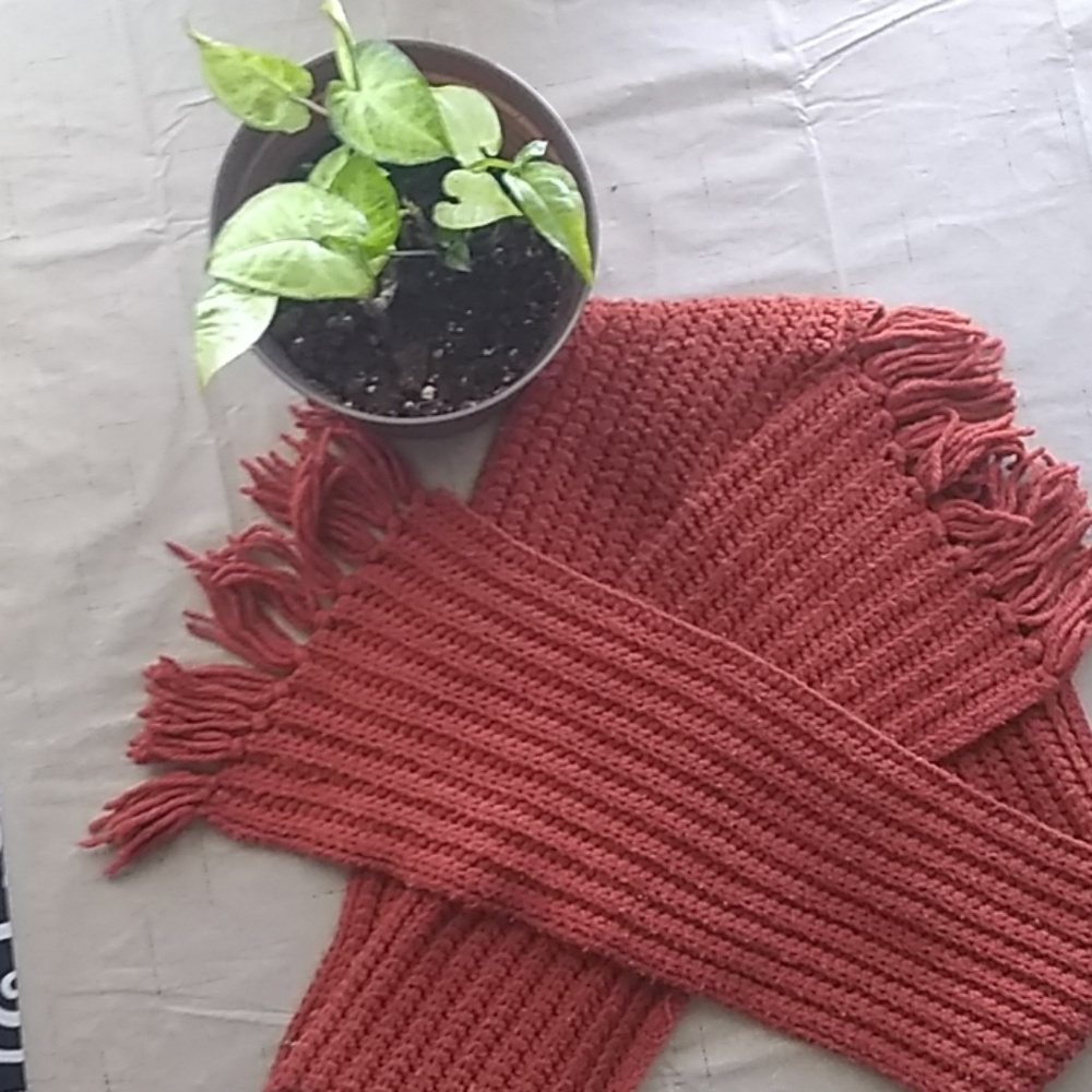 orange long scarf